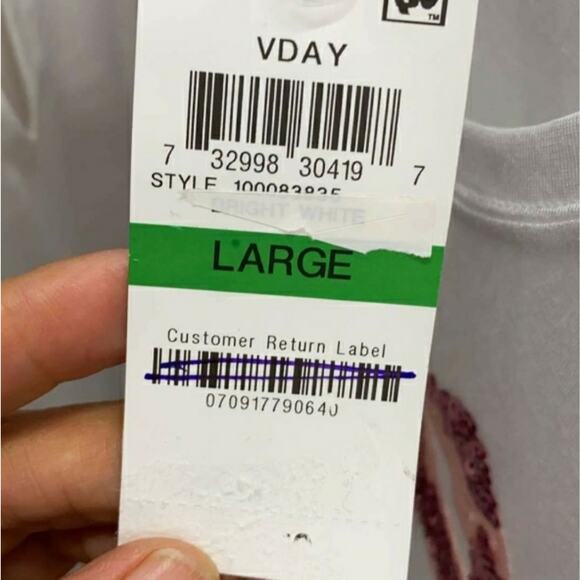 INC White Embroidered Printed Lip Jewel - Picture 3 of 3